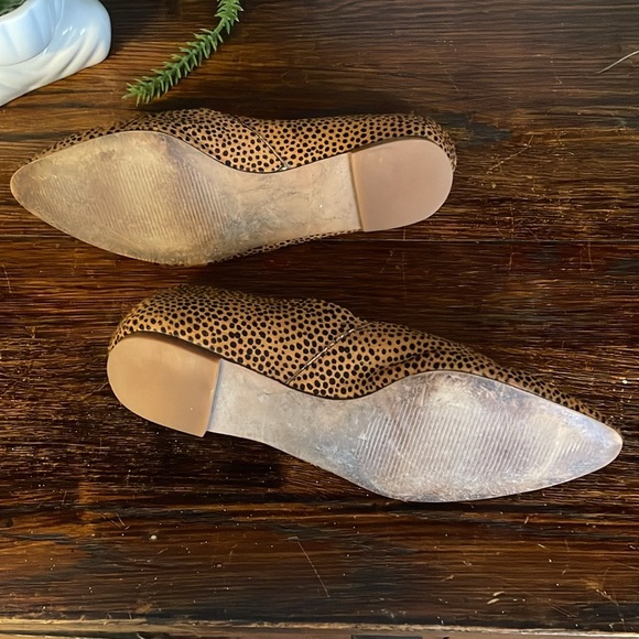 Madewell Animal Print Flats Pointed Toe D'Orsay‎ Slip On Shoes - Picture 3 of 6